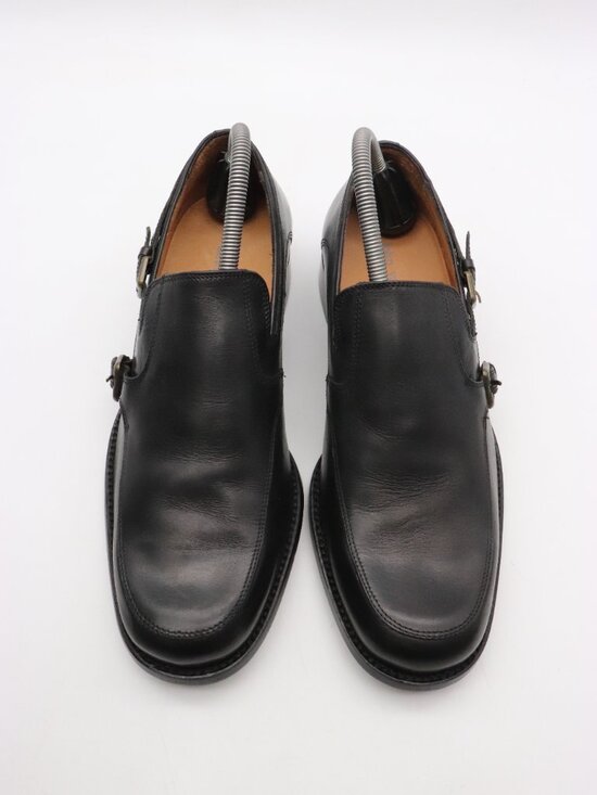 John Varvatos Men\'s 8 Black Leather Double Monk Oxford Handmade in Italy main image 11